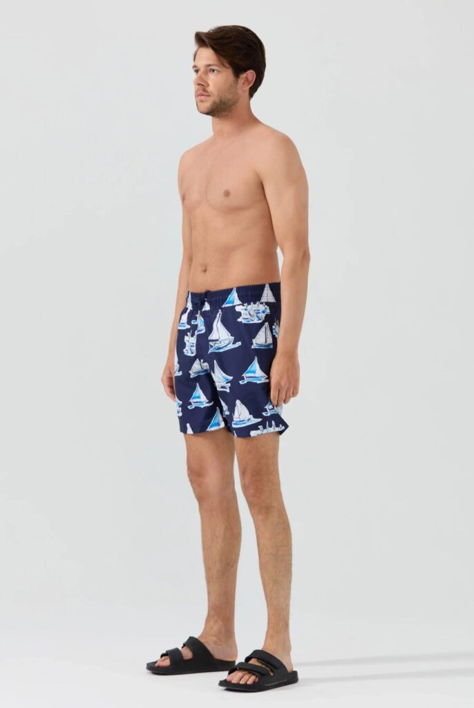 Achille : Short de Bain à Imprimé Voile, séchage rapide - 2