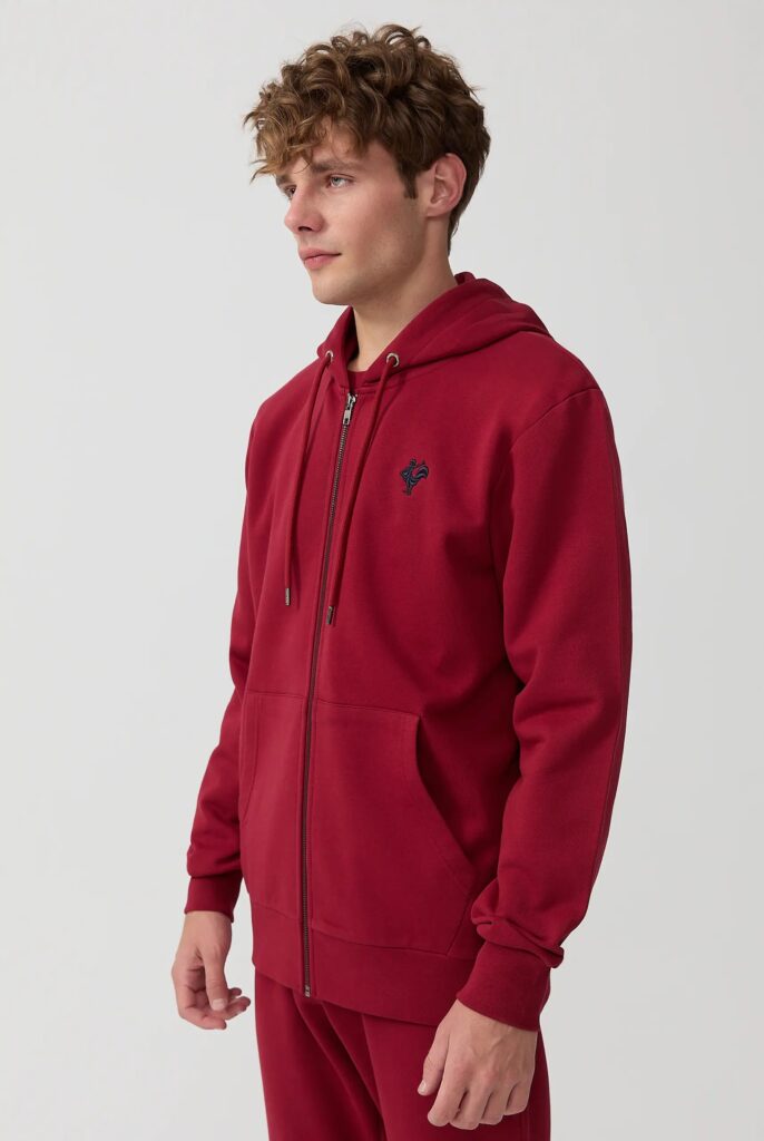 Ducasse : Sweat à Capuche et Fermeture Éclair avec Logo Emblématique du Coq Brodé - 3