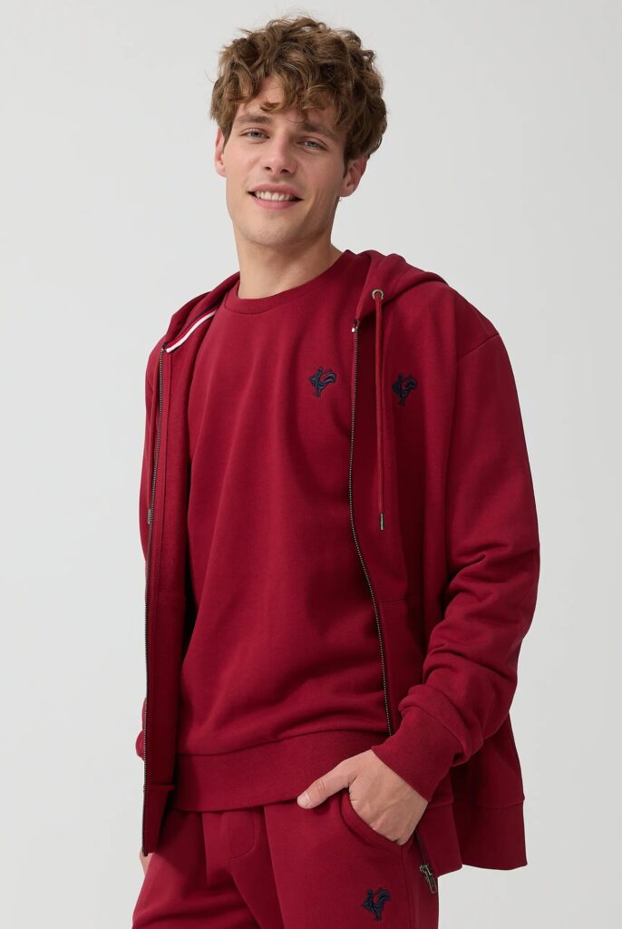 Ducasse : Sweat à Capuche et Fermeture Éclair avec Logo Emblématique du Coq Brodé - 5