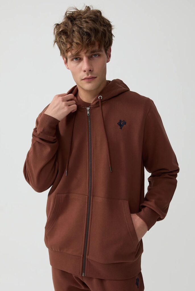 Ducasse : Sweat à Capuche et Fermeture Éclair avec Logo Emblématique du Coq Brodé - 31