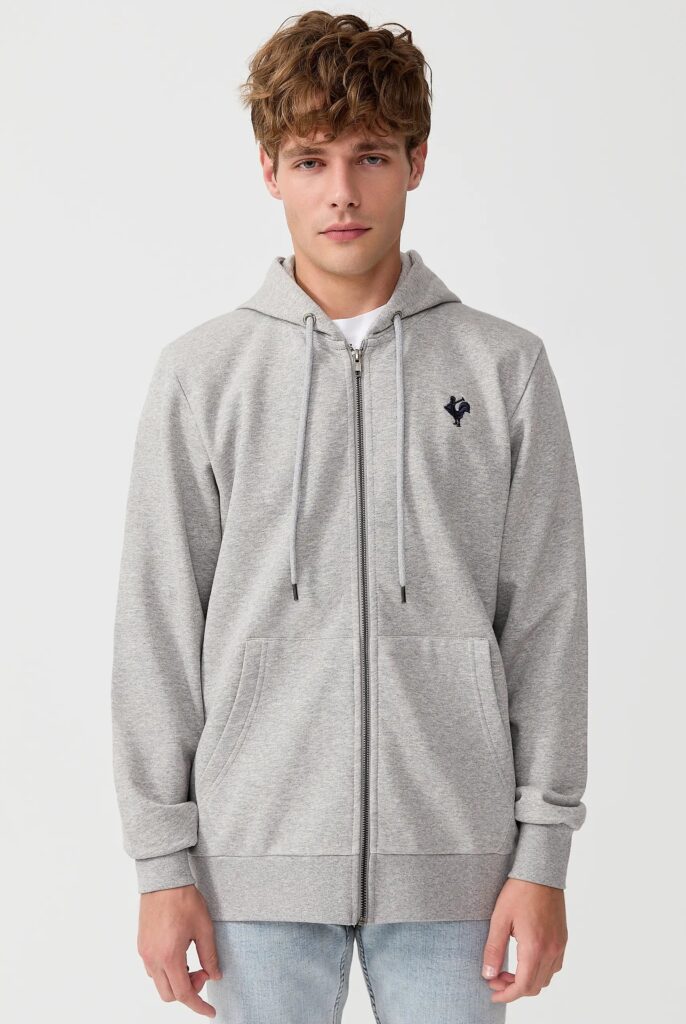 Ducasse : Sweat à Capuche et Fermeture Éclair avec Logo Emblématique du Coq Brodé - 11