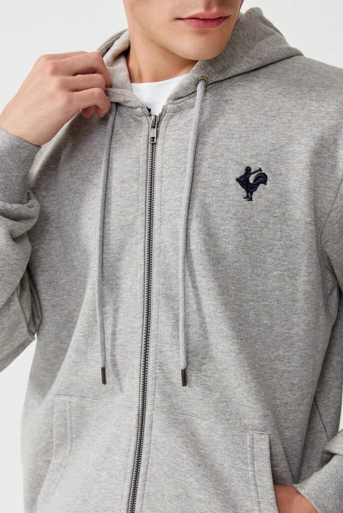 Ducasse : Sweat à Capuche et Fermeture Éclair avec Logo Emblématique du Coq Brodé - 9