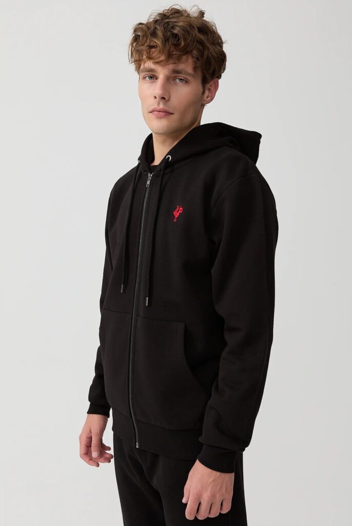 Ducasse : Sweat à Capuche et Fermeture Éclair avec Logo Emblématique du Coq Brodé - 22