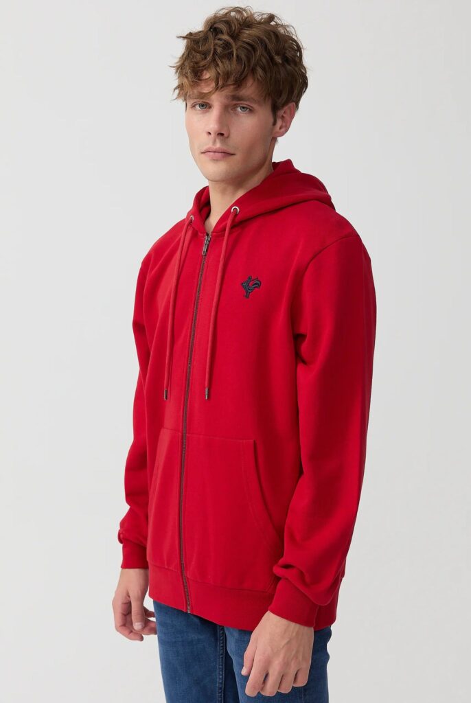 Ducasse : Sweat à Capuche et Fermeture Éclair avec Logo Emblématique du Coq Brodé - 47