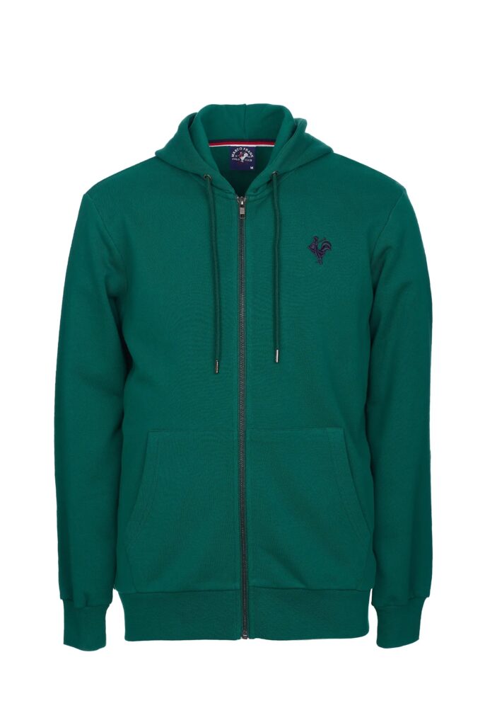 Ducasse : Sweat à Capuche et Fermeture Éclair avec Logo Emblématique du Coq Brodé - 62