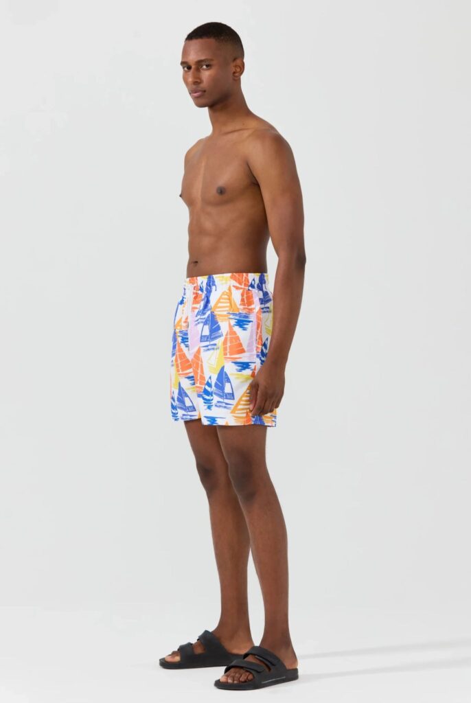 Fabrice : Short de Bain à Imprimé Voile, séchage rapide - 2