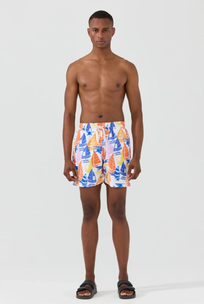 Fabrice : Short de Bain à Imprimé Voile, séchage rapide - 8