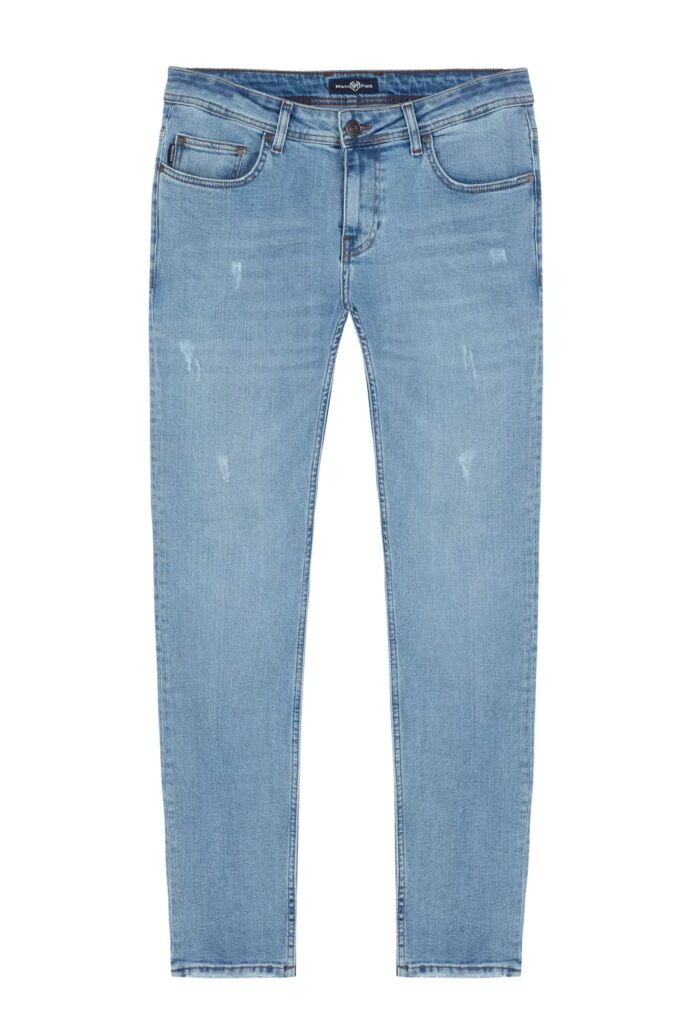 Kalman : Jeans Regular Fit en Denim avec des détails de déchirure - 7