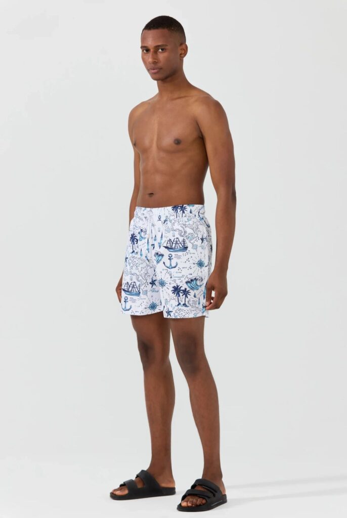 Lucas : Short de Bain à Imprimé Nautique, séchage rapide - 4