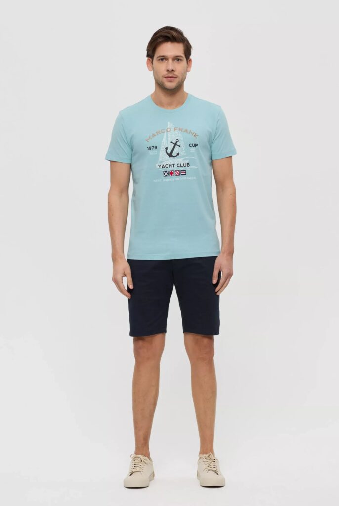 Lyon : T-Shirt avec Logo Brodé, Imprimé Nautique - 14