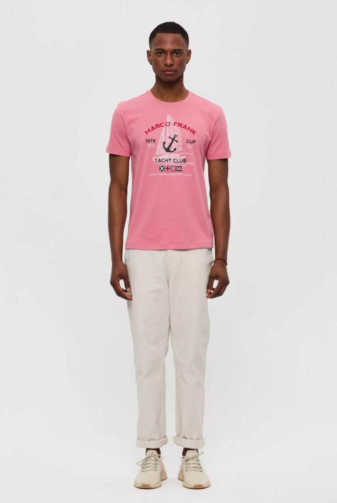 Lyon : T-Shirt avec Logo Brodé, Imprimé Nautique - 4