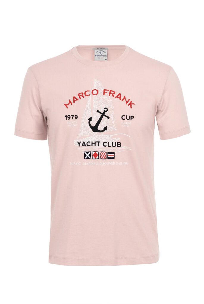 Lyon : T-Shirt avec Logo Brodé, Imprimé Nautique - 7