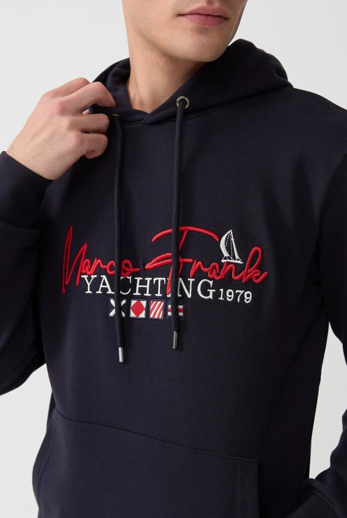 Matisse : Sweat à Capuche Brodé d’un Drapeau Style Nautique - 29
