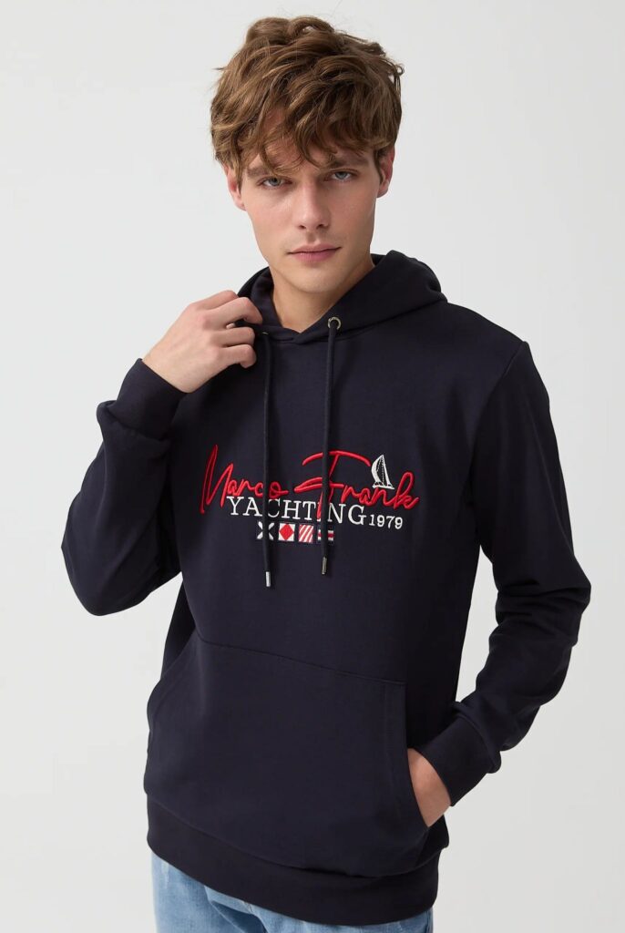 Matisse : Sweat à Capuche Brodé d’un Drapeau Style Nautique - 32