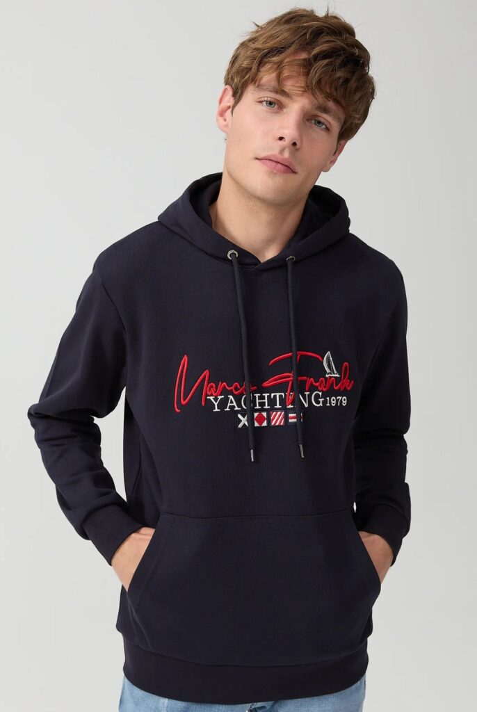 Matisse : Sweat à Capuche Brodé d’un Drapeau Style Nautique - 33