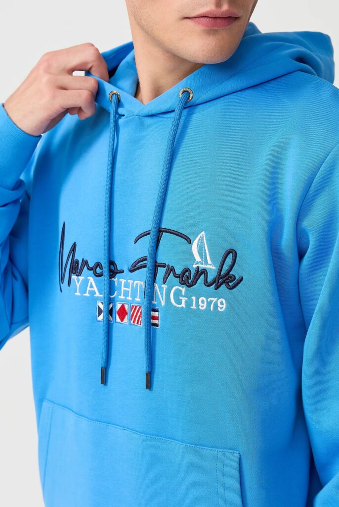 Matisse : Sweat à Capuche Brodé d’un Drapeau Style Nautique - 14