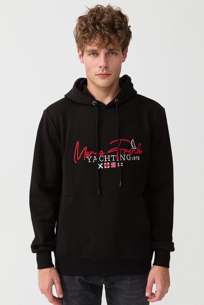 Matisse : Sweat à Capuche Brodé d’un Drapeau Style Nautique - 36