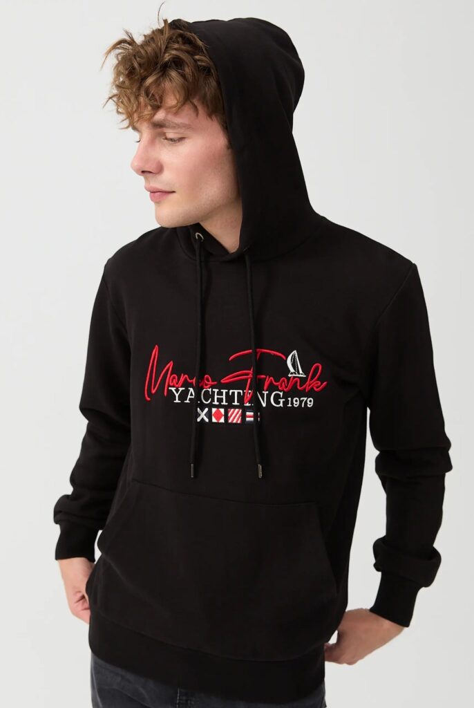 Matisse : Sweat à Capuche Brodé d’un Drapeau Style Nautique - 37