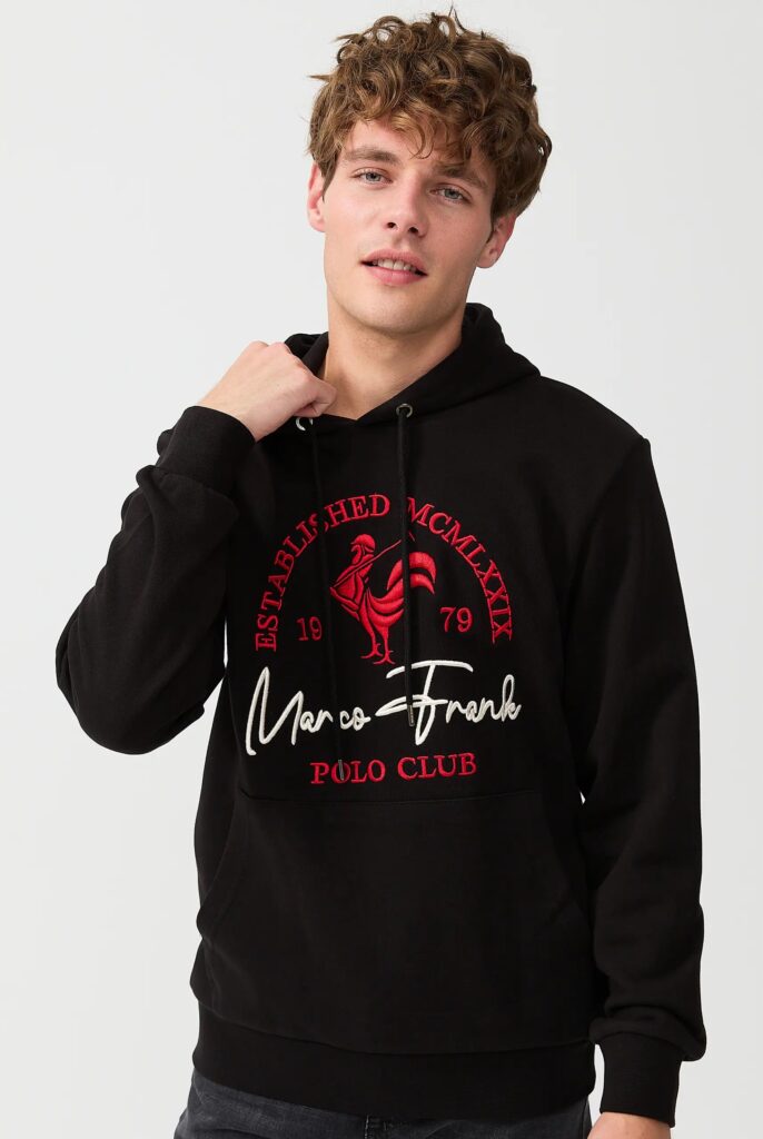 Paradis:  Sweat à Capuche avec l’emblématique Logo du Coq Brodé - 58