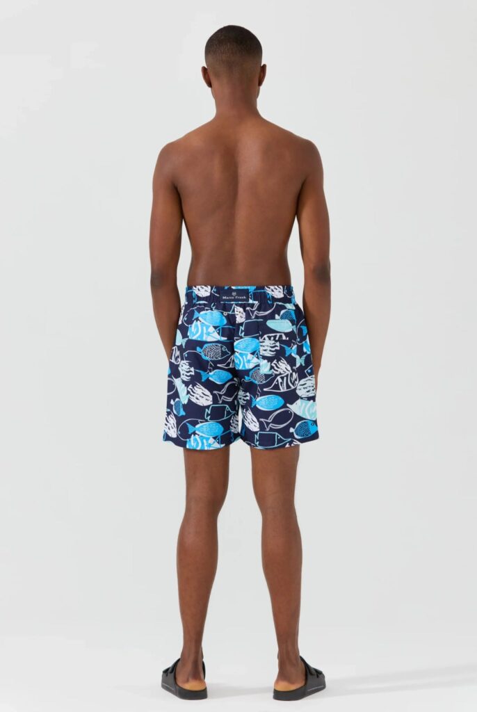 Porter : Short de Bain à Imprimé Poisson, séchage rapide - 3