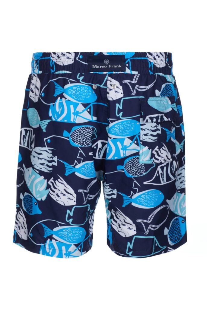 Porter : Short de Bain à Imprimé Poisson, séchage rapide - 4