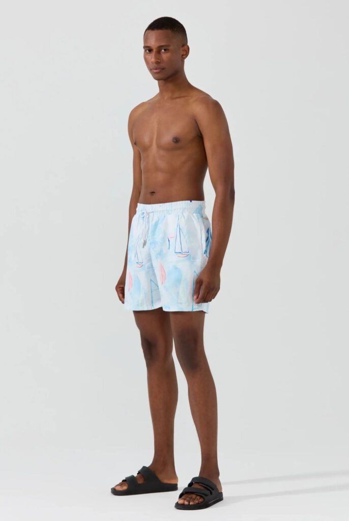 Ruffin : Short de Bain à Imprimé Voile, séchage rapide - 2
