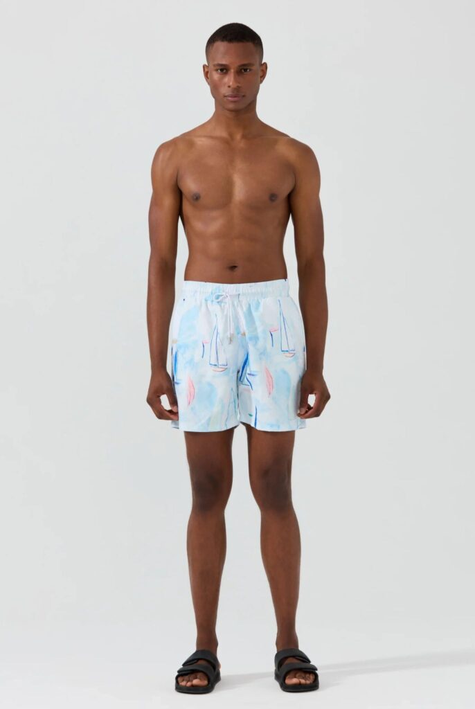 Ruffin : Short de Bain à Imprimé Voile, séchage rapide - 5