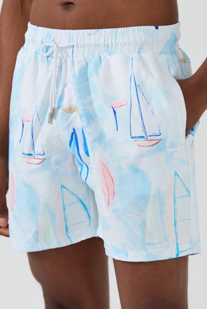 Ruffin : Short de Bain à Imprimé Voile, séchage rapide - 6