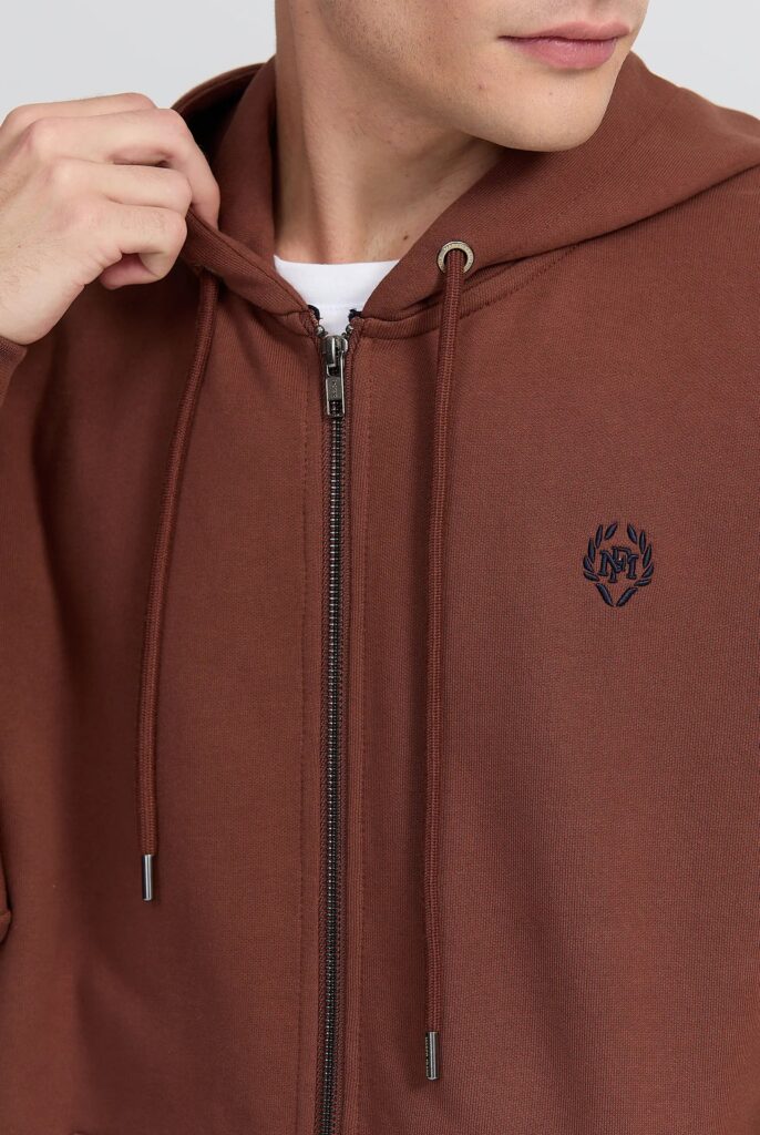 Simon : Sweat à Capuche avec Fermeture Éclair Brodé du Logo Emblématique - 44