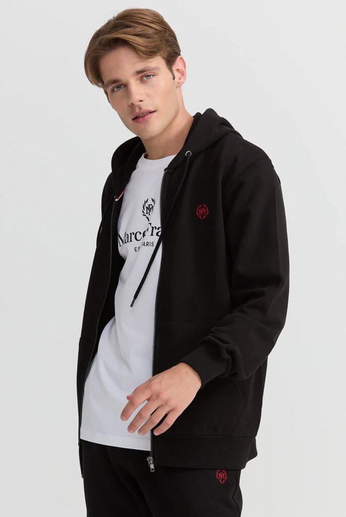 Simon : Sweat à Capuche avec Fermeture Éclair Brodé du Logo Emblématique - 42