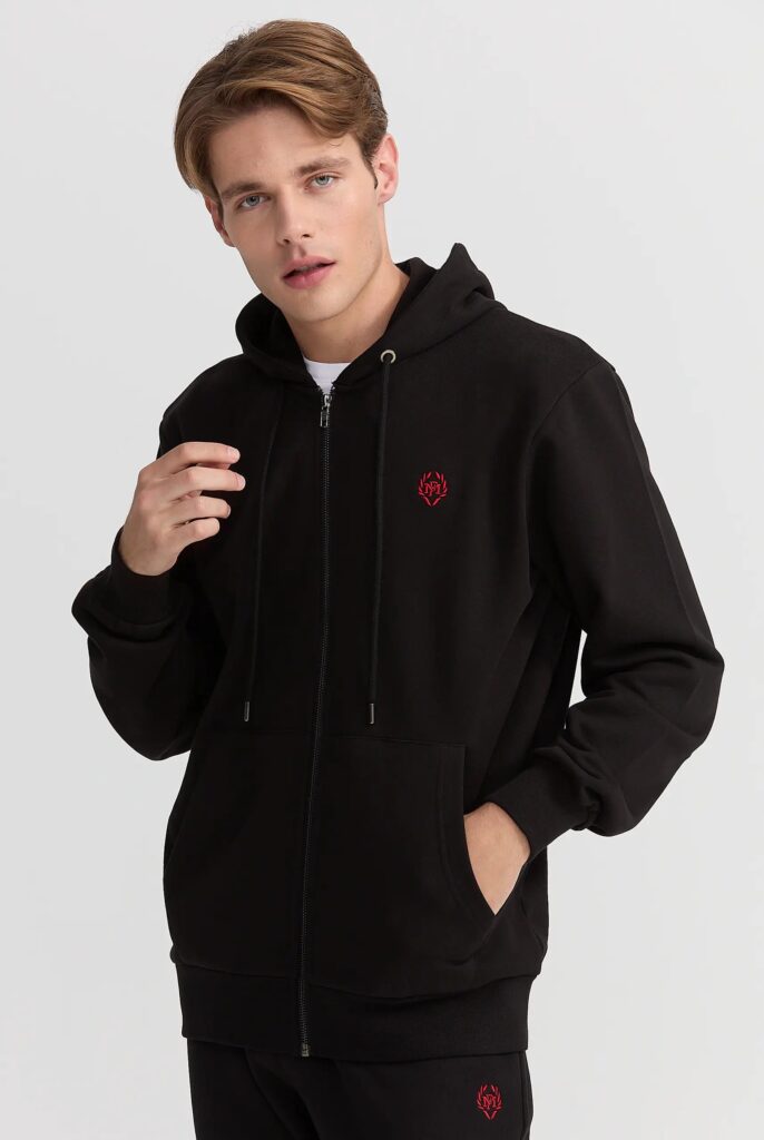 Simon : Sweat à Capuche avec Fermeture Éclair Brodé du Logo Emblématique - 43