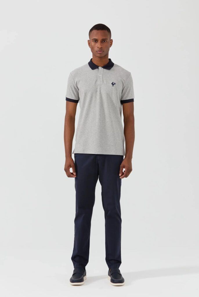 Spencer : Polo avec l’emblématique Logo du Coq Brodé - 48