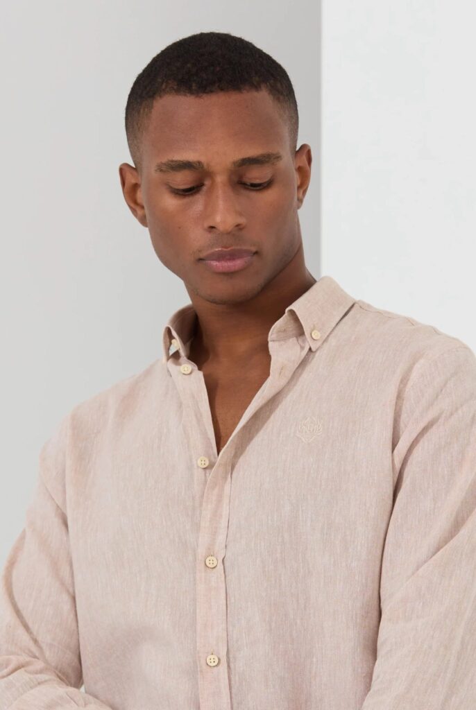 Stéphane : Chemise en Lin Coupe Classique à Manches Longues - 2