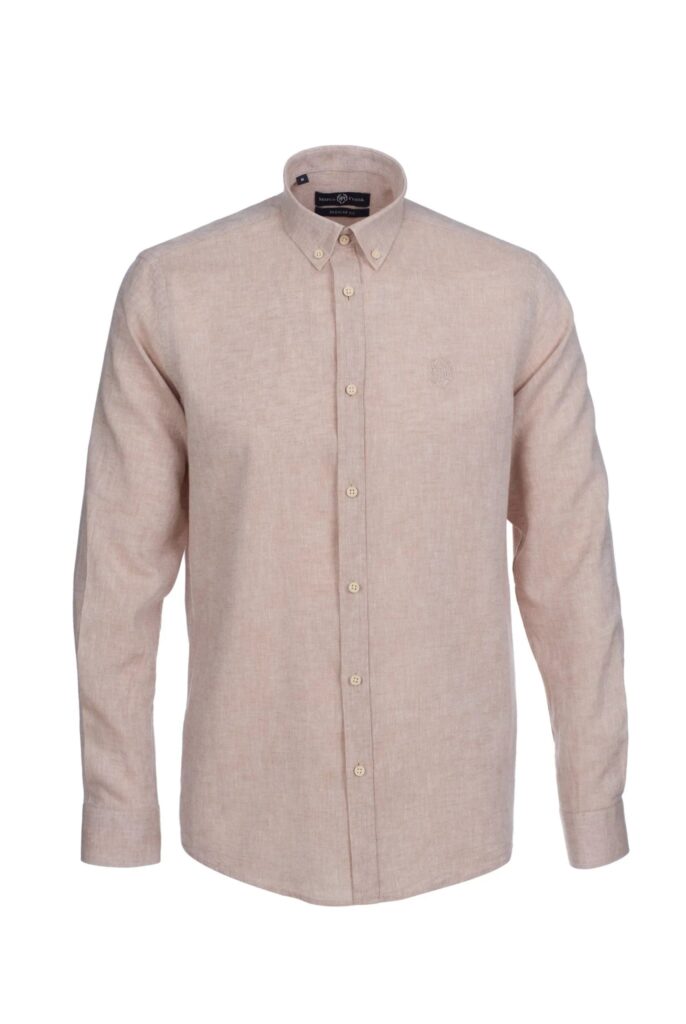 Stéphane : Chemise en Lin Coupe Classique à Manches Longues - 7