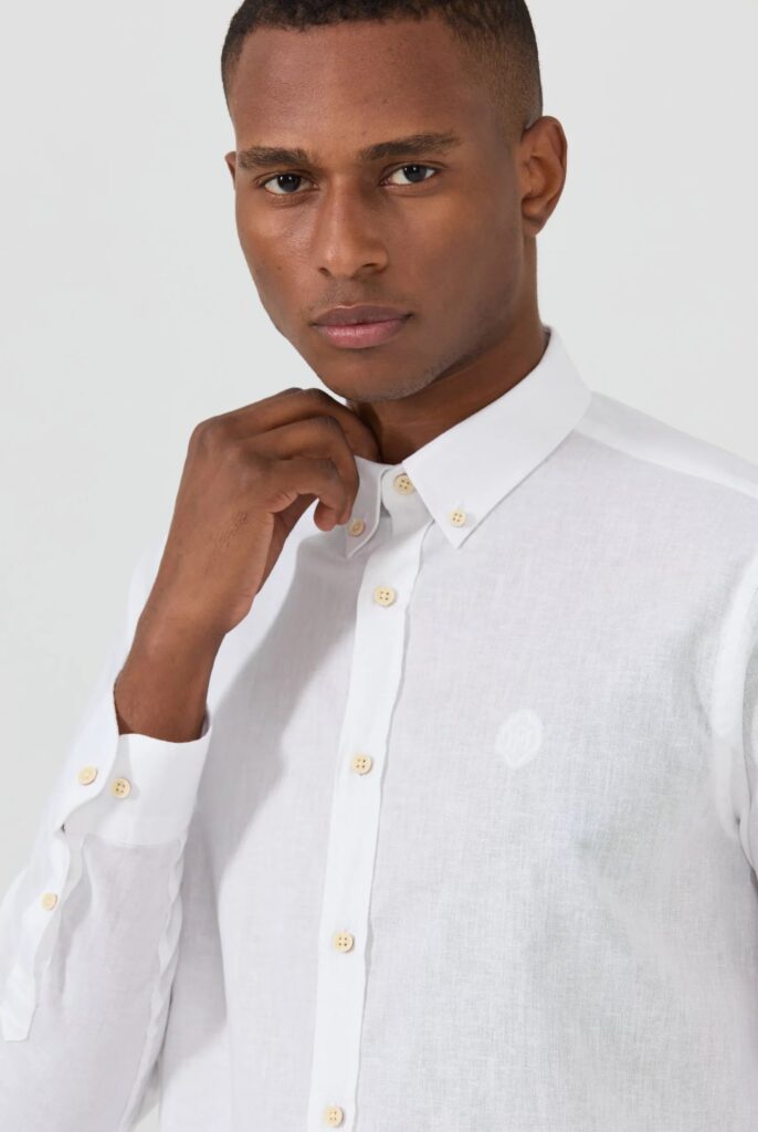 Stéphane : Chemise en Lin Coupe Classique à Manches Longues - 19