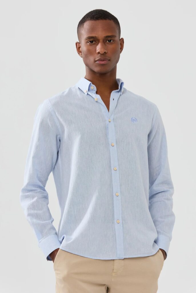 Stéphane : Chemise en Lin Coupe Classique à Manches Longues - 16