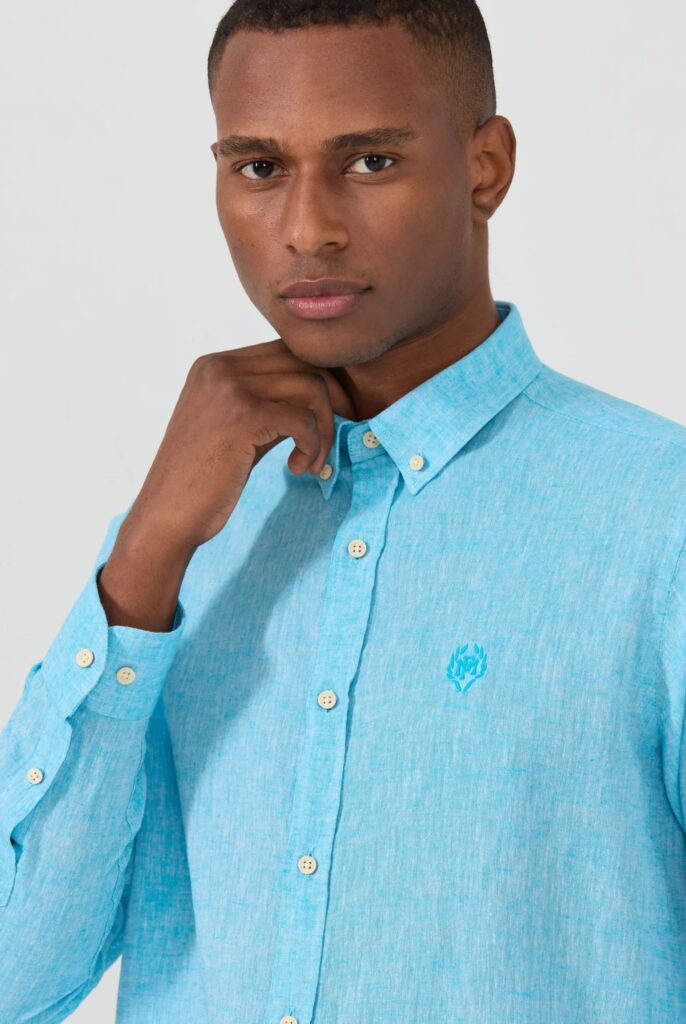 Stéphane : Chemise en Lin Coupe Classique à Manches Longues - 24