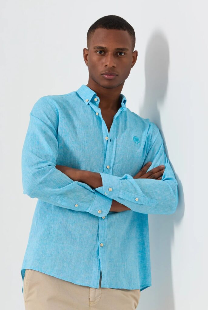 Stéphane : Chemise en Lin Coupe Classique à Manches Longues - 26