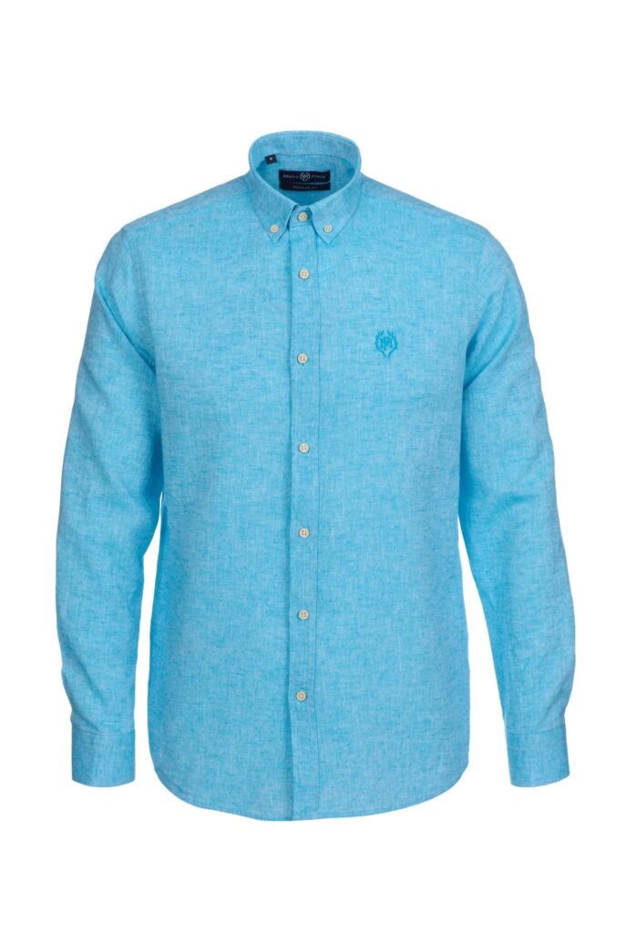 Stéphane : Chemise en Lin Coupe Classique à Manches Longues - 41