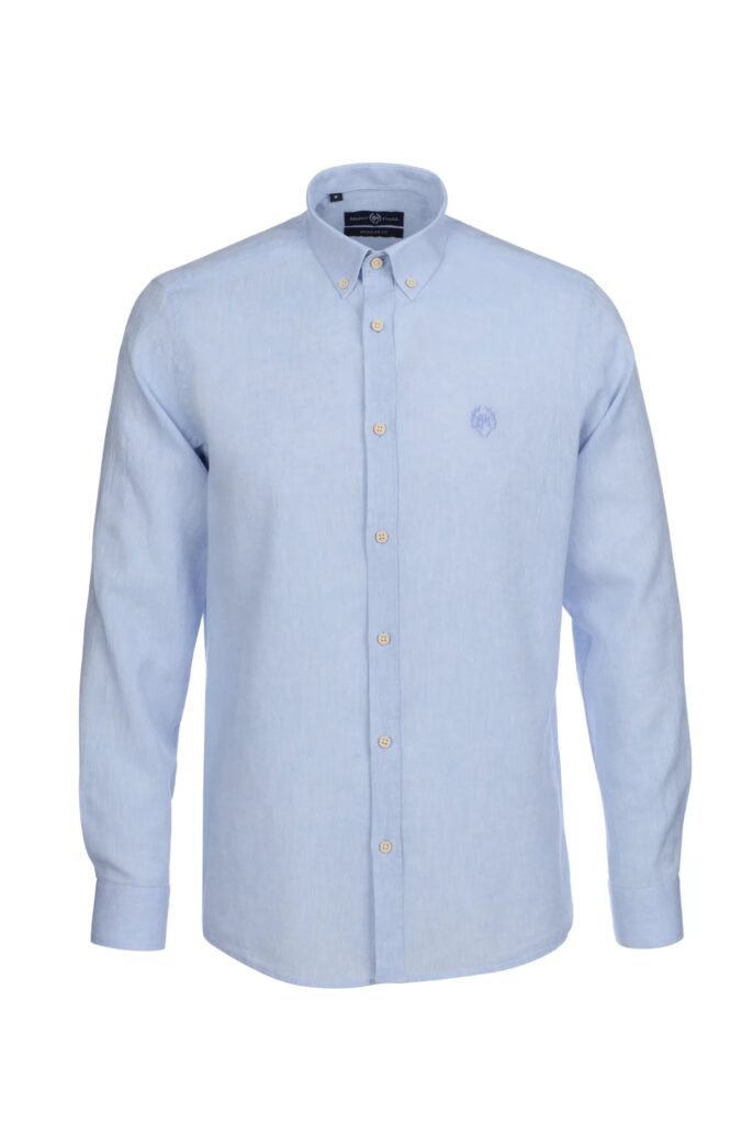 Stéphane : Chemise en Lin Coupe Classique à Manches Longues - 42