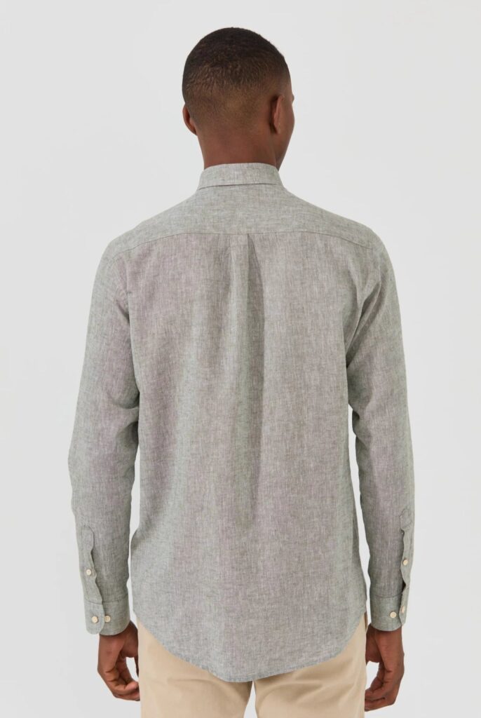 Stéphane : Chemise en Lin Coupe Classique à Manches Longues - 37