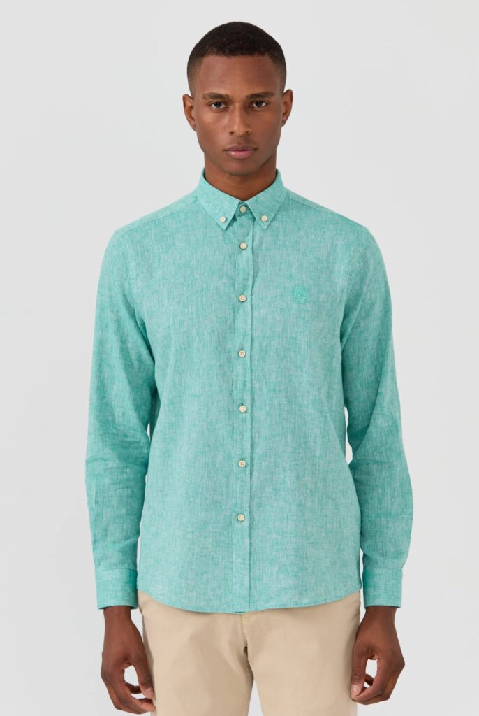 Stéphane : Chemise en Lin Coupe Classique à Manches Longues - 32