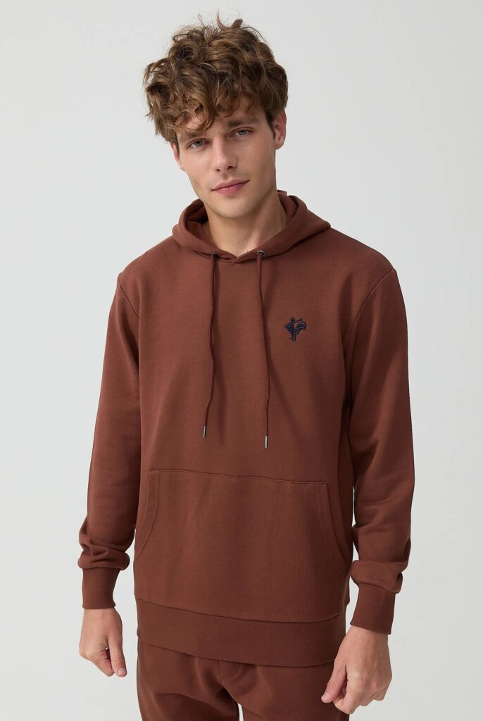 Visage:  Sweat à Capuche avec l’emblématique Logo du Coq Brodé - 42