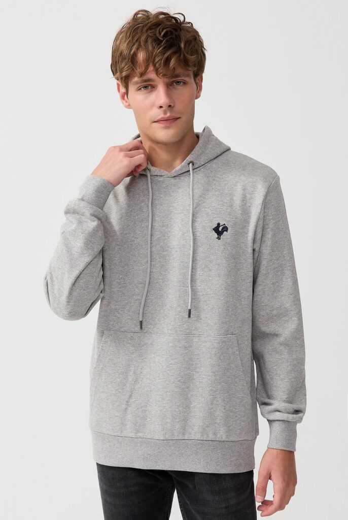 Visage:  Sweat à Capuche avec l’emblématique Logo du Coq Brodé - 48