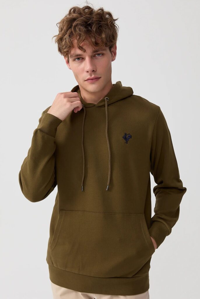 Visage:  Sweat à Capuche avec l’emblématique Logo du Coq Brodé - 56