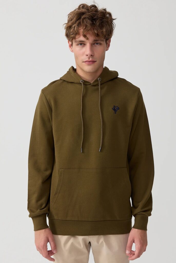 Visage:  Sweat à Capuche avec l’emblématique Logo du Coq Brodé - 57