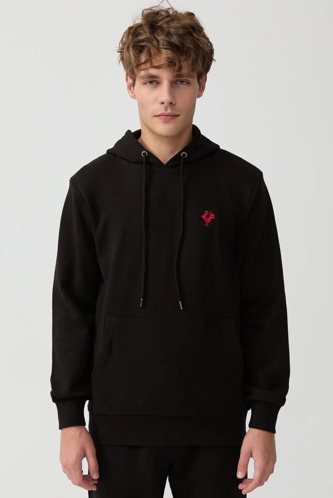 Visage:  Sweat à Capuche avec l’emblématique Logo du Coq Brodé - 61