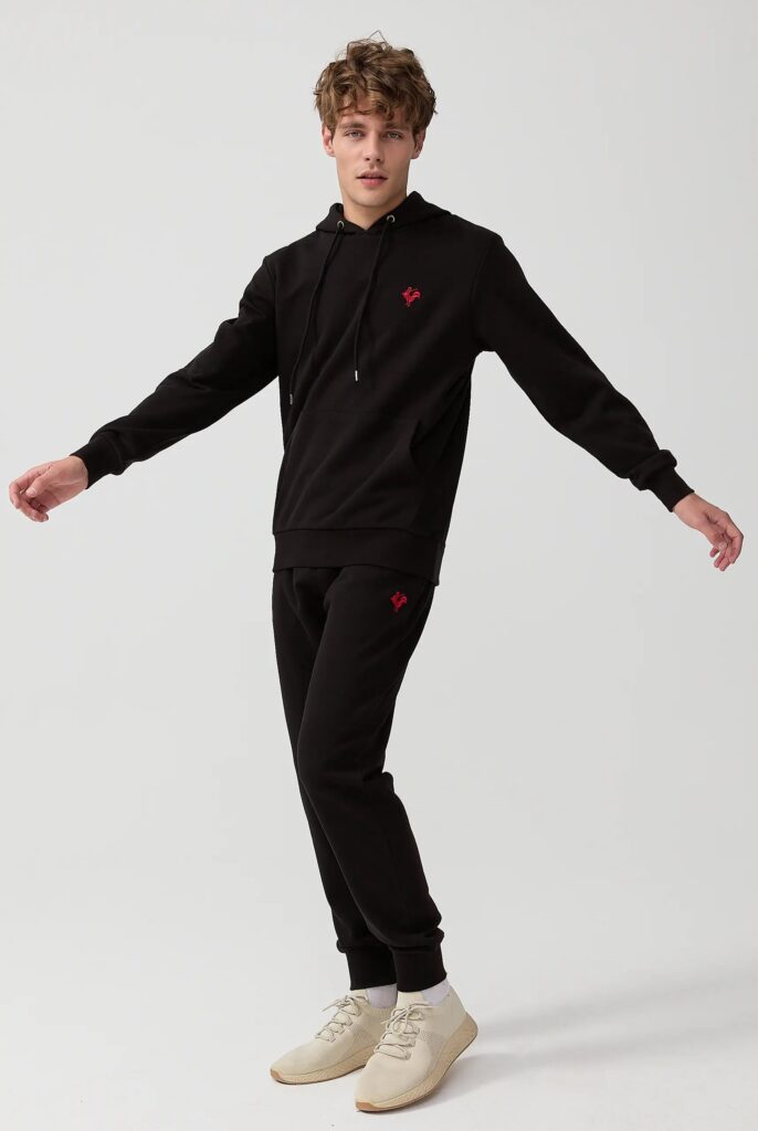 Visage:  Sweat à Capuche avec l’emblématique Logo du Coq Brodé - 63