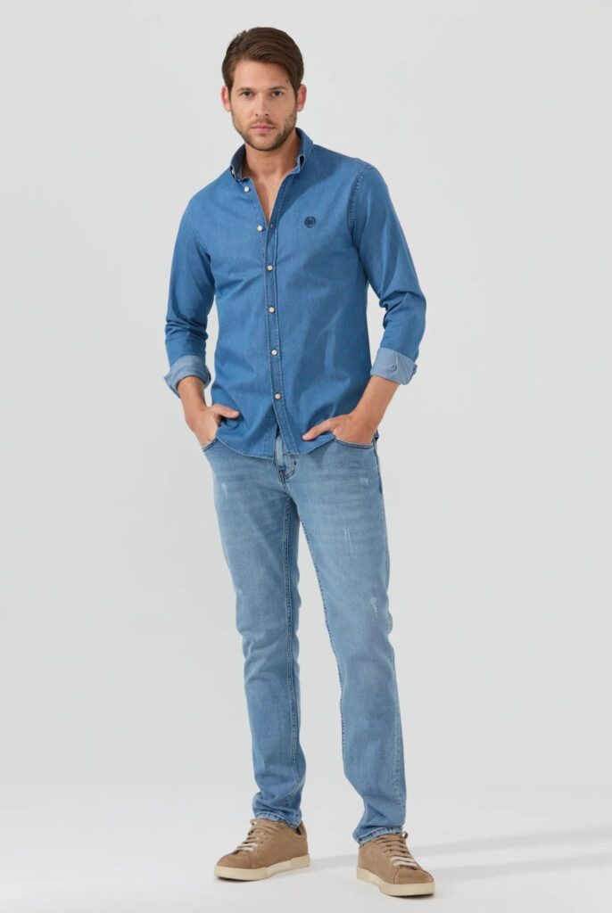 Wisconsin : Chemise en Jean Coupe Classique - 13